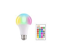 Bombilla LED de color E27 RGB,Lámpara de Tornillo Edison Regulable que Cambia de Color de 5W con Control Remoto IR,Luces de Estado de Ánimo de 16 Colores,Luces de Efecto de Escenario etc.1 Paquete