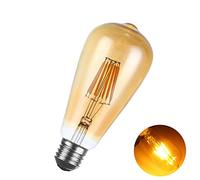 Bombilla LED de filamento largo regulable ST64 ES de 8 W, luz blanca cálida 2700 K, rosca Edison E27, LED antigua, 75 W, repuesto [clase energética A] luces ámbar Reino Unido (ST64 8 W E27)