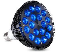 Bombilla LED de luz del acuario E27, 36W Fish Tank luces 450-460nm 18pcs LED azul de la lámpara de las bragas de las plantas de interior Veg acuario Las plantas que crecen,36w
