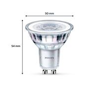 Bombilla LED de Philips, GU10, 4,6 W, transparente, 2.700 K, juego de 6 unidades EC:EPREL:387358