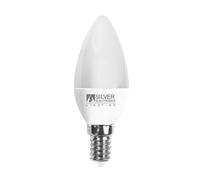 Bombilla led decorativa silver electronic vela 7w=70w - e14 - 5000k - 620 lm - luz fria - a+