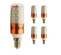 Bombilla LED E14 de 12W, Blanco frío 6000K, bombillas de tornillo Edison E14, equivalente a bombilla halógena de 100W y 120W, bombillas LED de maíz E14 1000lm, CA 220V 230V 240V 2835 SMD (5 piezas)