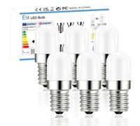 Bombilla LED E14 Lámpara para frigorífico, 5000 K Lámpara LED E14, 1W de repuesto para lámparas halógenas de 15 W, lámpara LED para frigorífico E14 de 120 lúmenes, no regulable, 230 V AC, 6 piezas