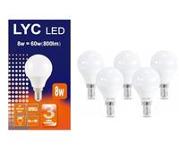 Bombilla LED E14 Luz cálida 4000K, Bajo Consumo, Pequeña, 60W Equivalente, G45, 5W (Pack 5)