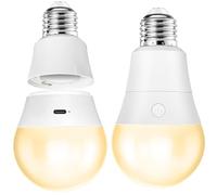 Bombilla LED E27, 7w, 2 Pcs, Regulable con Control Remoto, 3 Temperaturas de Color, Luz Recargable Blanco Cálido para Dormitorio en Casa, 350LM