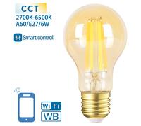 Lámpara Filamento Wifi Smart LED E27 A60 6W Aigostar Ámbar
