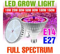 Bombilla LED E27 de 150W para cultivo de plantas, lámpara de espectro completo E14 para semillas de flores vegetales, caja de cultivo hidropónico AC85-265V