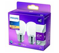 Bombilla led esférica philips vela y lustre 40 w 2 unidades f (2700k)