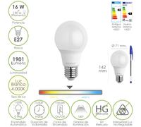 Bombilla led estandar rosca e27. 16 watt. equivale a 130 watt. 1901 lu