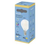 Garza - Bombilla Filamento LED Opal Esférica P45, Regulable, CRI90, 6W (equivalente a 60W de incandescencia), Luz cálida 2700K, Casquillo fino E14, Ángulo 360º, 810 lm