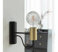Bombilla LED globo Lucande G95, E27 3,8 W, 1800 K, estructura, ahumada
