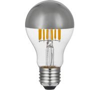 Bombilla LED Goccia A60 Media Esfera Plata, repuesto para Arco Flos, Filamento LED CÚPULA PLATA 9W E27