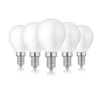 Bombilla LED hellum E14, lámpara LED G45 4,5 W como sustituta de una bombilla incandescente de 40 vatios, LED E14 blanco cálido con 2700 kelvin, 470 lúmenes LED filamento mate, 10 unidades 220384