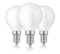 Bombilla LED hellum E14, lámpara LED G45 4,5 W como sustituta de una bombilla incandescente de 40 vatios, LED E14 blanco cálido con 2700 kelvin, 470 lúmenes LED filamento mate, 3 unidades 220360