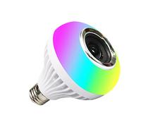 Bombilla LED inteligente Byikun de menos de $10 con altavoz Bluetooth, lámpara E27RGB que cambia de color, audio inalámbrico, control remoto de 24