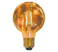 Bombilla LED inteligente Filamento globo pequeña (E27, Capacidad de atenuación: Intensidad regulable, Ámbar, 470 lm)