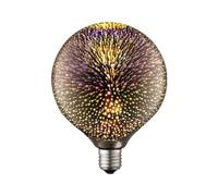 bombilla LED Lucande E27, Ø 12,5 cm, 4 W, efecto fuegos artificiales 3D