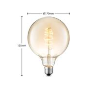 Bombilla LED Lucande E27 G125 4W 2700K atenuable ámbar EC:EPREL:1229630