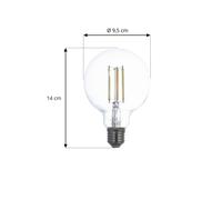 Bombilla LED LUUMR, E27 G95 7 W, inteligente, transparente EC:EPREL:1879868