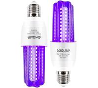 Bombilla LED Negra Bombilla UV E27, 15W 100-240V LED 395-400nm Bombilla UVA Negra Iluminación para Fiesta de Halloween, Discoteca Bar, Body Painting, Fiesta de Luces Negras, Cartel Fluorescente