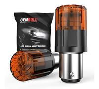 Bombilla LED P21/5W amarillo ámbar, 3200 LM superbrillante, 12 V-24 V, 1157 BAY15D 380, bombilla para coche P21/5W para luces traseras, intermitentes, luces de estacionamiento y luces diurnas, 1 par