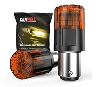 Bombilla LED P21/5W amarillo ámbar, 3200 LM superbrillante, 12 V-24 V, 1157 BAY15D 380, bombilla para coche P21/5W para luces traseras, intermitentes, luces de estacionamiento y luces diurnas, 1 par