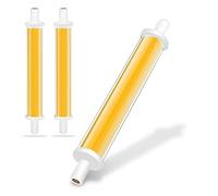 Bombilla LED R7S 118mm 30w regulable, 30W R7S 118mm LED COB Light Reemplazo para bombilla halógena 300W, COB Lámpara lineal reflectora de doble extremo, sin parpadeo,Warm white,118mm 30W 2pcs