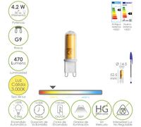 Bombilla led rosca g9. 4.2 watt. equivale a 15 watt. 470 lumenes. luz