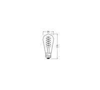 Osram lampada LED vintage 1906 Edison, 4,8 W, 420 lm,colore della luce bianco caldo,dim,CRI 80,E27,luce istantanea al 100%, ideal para installazioni decorativo, risparmio energético