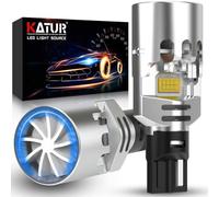 Bombilla LED W16W 700% Brillo, KATUR Canbus Sin Errores 6500K Blanco 6000LM con Ventilador de Refrigeración de Alta Velocidad Bombillas LED T15 912 921 para Luces de Marcha Atrás, Paquete de 2