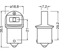 Bombilla, luz intermitente ams-OSRAM 5007DWP-2BL