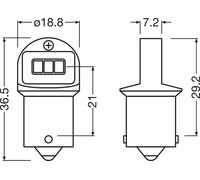 Bombilla, luz intermitente ams-OSRAM 5008DWP-2BL