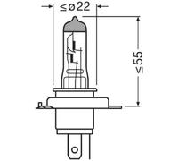 OSRAM NIGHT BREAKER LASER H4, +150% más brillo, lámpara de faro halógena, 64193NL-1BL, 12V, blister (1 lámpara)