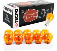 Bombilla para intermitente TecPo x10, PY21W, 12V, 21W, lámpara redonda BA15S, para coche