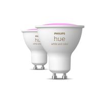 Philips Hue - Bombilla LED Inteligente, GU10, Luz Blanca y de Colores, 4.2W 400 lúmens, Compatible con Alexa y Google Home - Pack de 2 Bombillas LED inteligentes