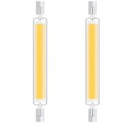 Bombilla R7S LED 118mm 30W Luz Frío 6000K, Bombilla LED R7S Regulable, Sustitución Halógeno de Tipo J 118mm 300W, 3000LM, Sin Parpadeo, Lámpara Lineal para Lámpara de Pared, Proyector, 2 Piezas