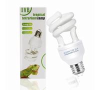 Bombilla UVB para Reptiles 10.0 13W E27, Lámpara Fluorescente Compacta AC 220V para Tortuga, Lagarto, Serpiente, Camaleón y Reptiles del Desierto
