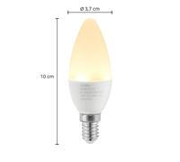 Bombilla vela LED de Lindby, E14, C35, 4,5 W, opal, 3000 K EC:EPREL:777904