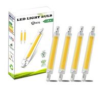 Bombillas 10W R7S LED 78mm Regulables, Equivalente a 100W Lampara Halógena, Blanco Cálido 3000k, 1000LM, LED COB de Doble Extremo R7S Luz Lineal de Reflector de Base Ángulo de haz de 360 °, 4 Pcs