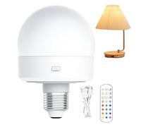 Bombillas De Bajo Consumo - Base Estándar E26, Bombillas Decorativas Blancas Cálidas Recargables De 3,5 W, Disco De Hockey Sobre Hielo LED Con Temporizador Remoto | Luz Nocturna Magnética Regulable Pa