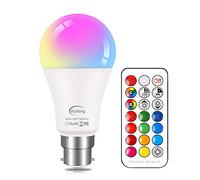 Bombillas de Colores RGBW LED Bombilla Regulable Cambia de color B22 10W, 12 Colour,con 21 llave Mando a Distancia,Función de Memoria Dual,para Decoración para el hogar Partido KTV Etapa Efecto luces