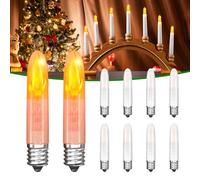 Bombillas de vela LED E10 AC 15-55V, Bombilla de puente de vela de Navidad de repuesto Luz LED E10, no regulable, Bombillas de luz de Navidad de repuesto para arco, candelabro (Paquete de 10)