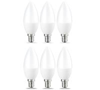 Bombillas E14 LED 9W Equivalente A 90W Bajo Consumo 900 Lúmenes No Regulable Sin Parpadeo Para Lámparas De Araña Apliques Y Techos(Cool White 6500K,6 Pack)