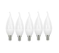 Bombillas E14 LED Pack de 5 No Regulables Sin Parpadeo Bajo Consumo Forma C37 400 Lúmenes Para Lámparas de Araña Apliques y Techos(Cool White 6500,5W)