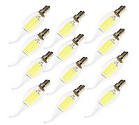 Bombillas Edison Filamento LED E14 C35L 6W Luz blanca 6000K 480 lúmenes,no regulable 12 piezas