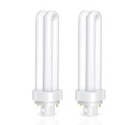 Bombillas G24d-3, 2-Pin PLC Tubo 26W, Luz Blanca Fría 6500K, 1600LM, Tubo de Doble Vuelta 2U, Lámpara Fluorescente de Bajo Consumo de Alta pto Para Cocina, Dormitorio, Comedor, Pack de 2