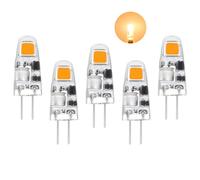 Bombillas G4 LED Blanco Cálido 2700K, AC/DC 12V, 0.5W Sustituye Halógenas 5W-10W, 90LM No Regulable, Ahorro de Energía, Sin Parpadeo, 5 Unidades