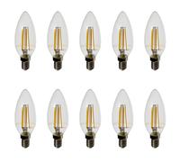 Bombillas LED 4W 10Pz Vela de Vidrio Transparente V-TAC Base E14 2700k