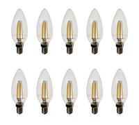 Bombillas LED 4W 10Pz Vela de Vidrio Transparente V-TAC Base E14 2700k