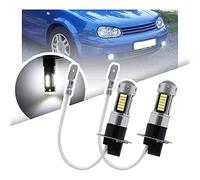 Bombillas LED antiniebla Nslumo H3 para Golf 3 Mk3 Golf 4 Mk4 1993-2006 B'ora 1999-2005 Seat Leon Mk1 2000-2009 H3 2x xenón blanco Canbus LED H3 luz antiniebla H3 bombilla antiniebla